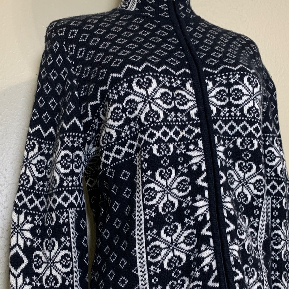 Bloomingdale's Dale of Norway Style  Wool Cashmere Zip Up Sweater Jacket Size XL - Picture 3 of 8